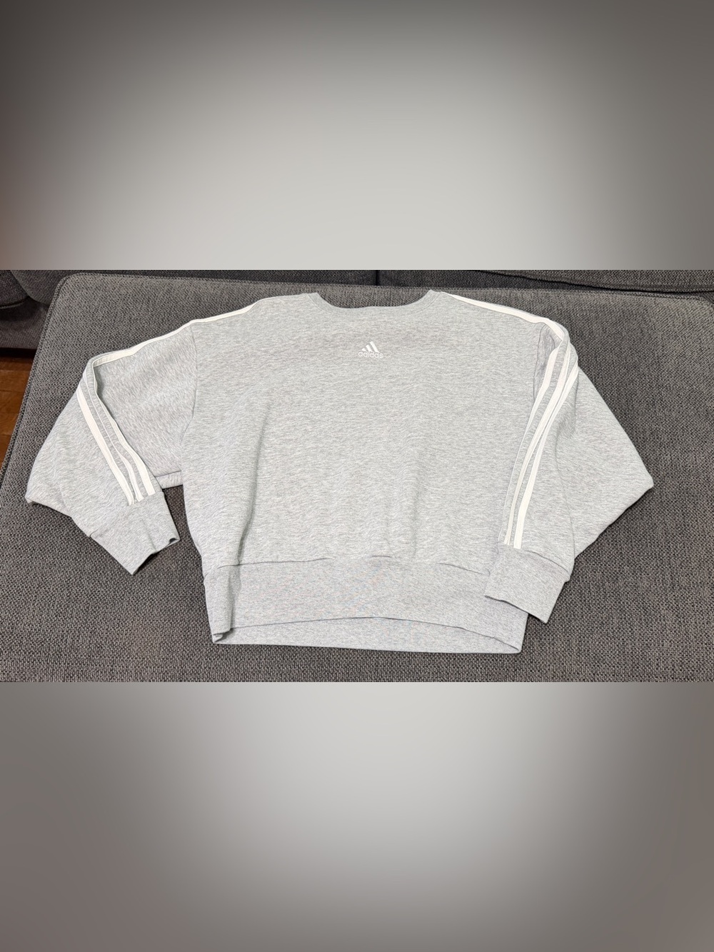 adidas Light Gray Crewneck Sweatshirt with White Logo